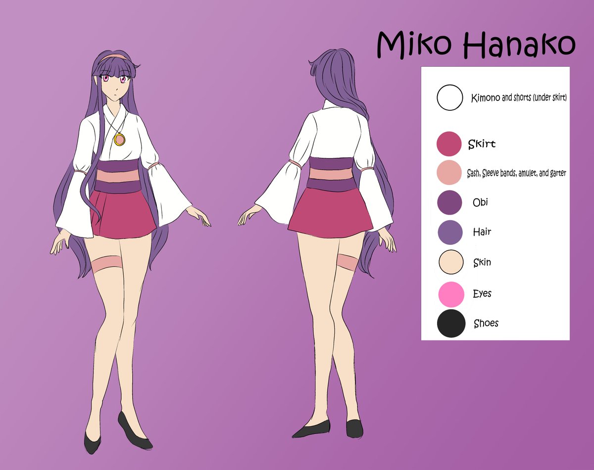 KatiaSunna's tweet photo. I can post up to 4 at a time so here's part 2

Miko Hanako (purple) - Miko of Fire
Miko Yukari (Blue) - Miko of Light
Miko Kazane (Orange) - Miko of Wind
Miko Rikona (Dark Purple) - Miko of Time

You're free to draw them. https://t.co/J2YmutDha9