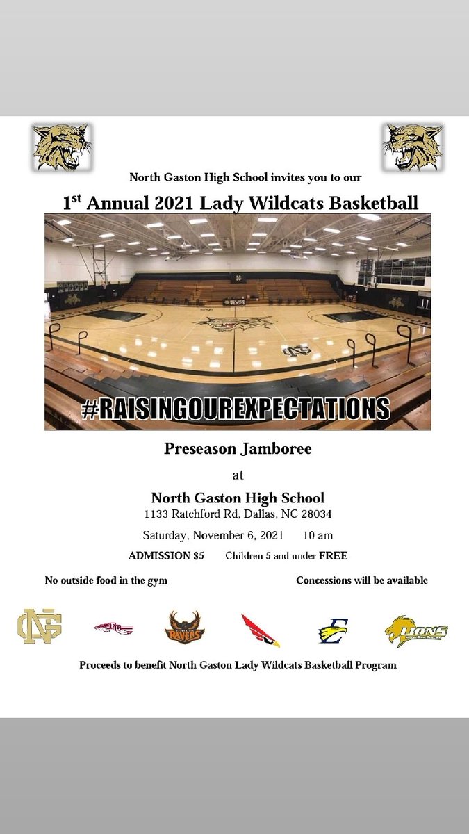 Please come out and support your 2021-22 Lady Wildcats Basketball team, as we host our first annual basketball jamboree. We are super excited about our upcoming season and looking forward to seeing you all at our games this seasons!! #RAISINGOUREXPECTATIONS