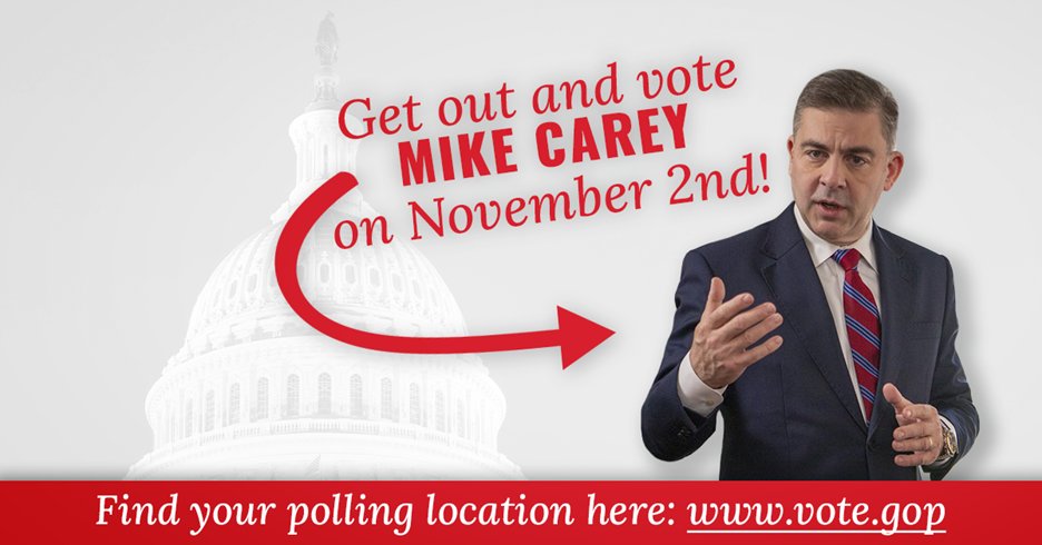 ohiogop's tweet photo. Tell Nancy Pelosi her days are NUMBERED! 
Vote @MikeCareyOH15 on November 2! #OH15 https://t.co/z2uAraKfNU