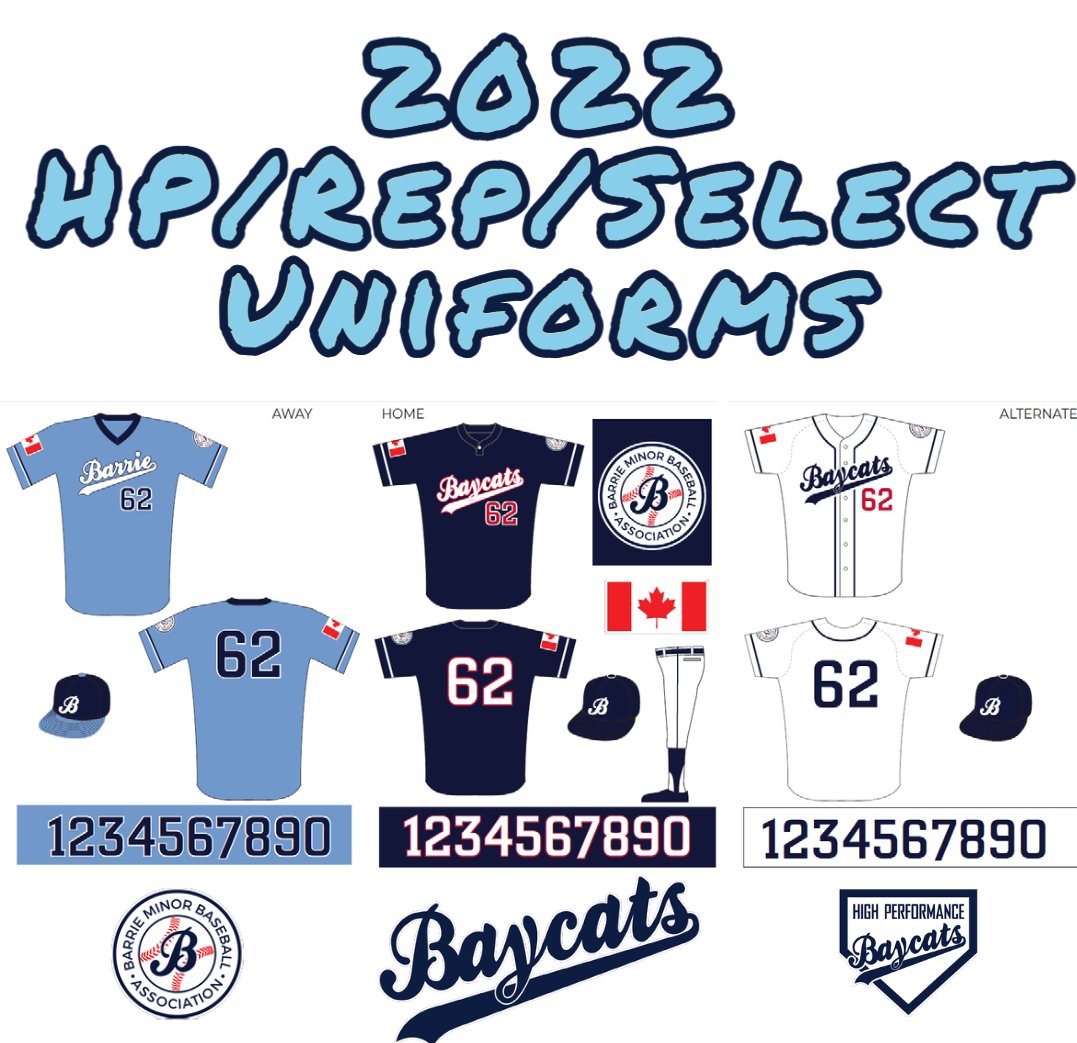 barriebaseball's tweet photo. With 2022 hopefully being back to a typical baseball season we are happy to show off our updated HP/Rep/Select Uniform options for the 2022 season. #lookgoodfeelgoodplaygood #barriebaseball @centretownsport Centretown Sports Athletic Knit @NewEraCanada New Era Cap @Athletic_Knit https://t.co/C4ac5tCfzG