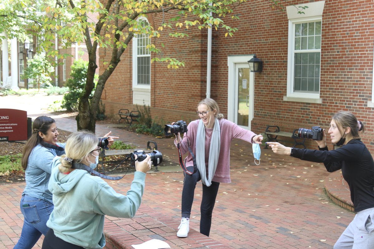 EloniMedia's tweet photo. Halloweekend costume? Solidified. Not sure whether to send our M.A. in Interactive Media friends over to
@ElonPerfArts, but we love when B-Roll Scavenger Hunts can turn into loads of fun. #ProSeminar #elonimedia #videoproduction #photography https://t.co/lqOaklH2BO