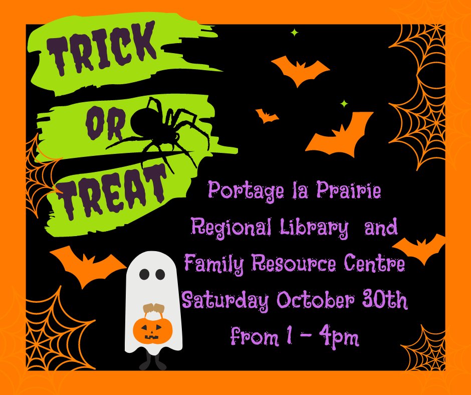 homestead_coop's tweet photo. Come and BE SCARY with Homestead this weekend. We'll be handing out treats on Saturday October 30th, from 1-4pm at the Portage Library.  Halloween tables will be set up for safe trick or treating. Hope to see you there! #PortagelaPrairie #HappyHalloween #BOO https://t.co/ZqhiEGZSUL