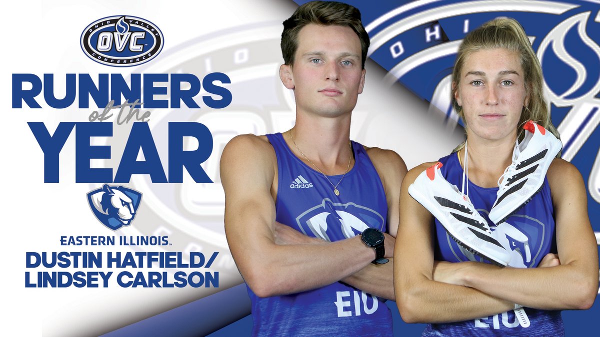 EIU_Panthers's tweet photo. Dustin Hatfield and Lindsey Carlson from @EIU_XC swept this year's @OVCSports Runner of the Year Awards 🙌

@dustin_hat is the 4th EIU men's runner to win the award

@lindseyCarlson_ is the first EIU women's runner to win the award

Complete Story ⬇️
https://t.co/0FbhgoIzUi https://t.co/022t3tVjCq