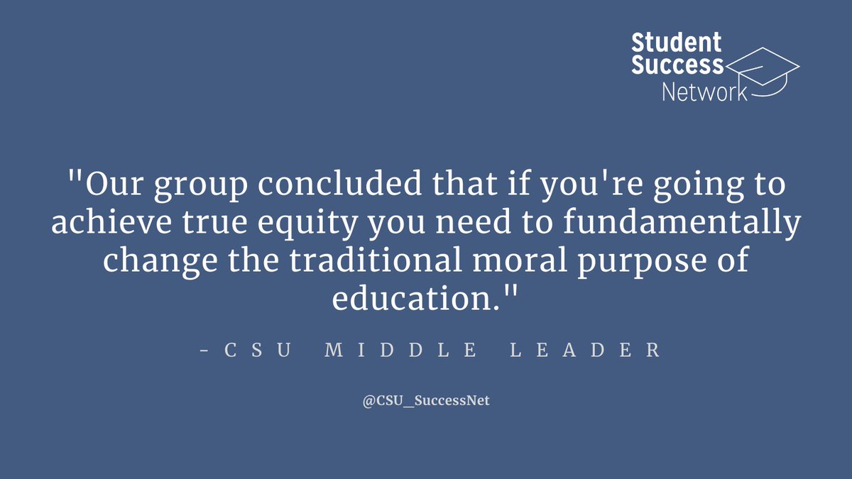 CSU_SuccessNet's tweet image. Amazing feedback from the Middle Leadership Academy! After reflecting on the moral and professional meaning behind equity, our groups had great things to share. #CSUStudentSuccess #MiddleLeadership