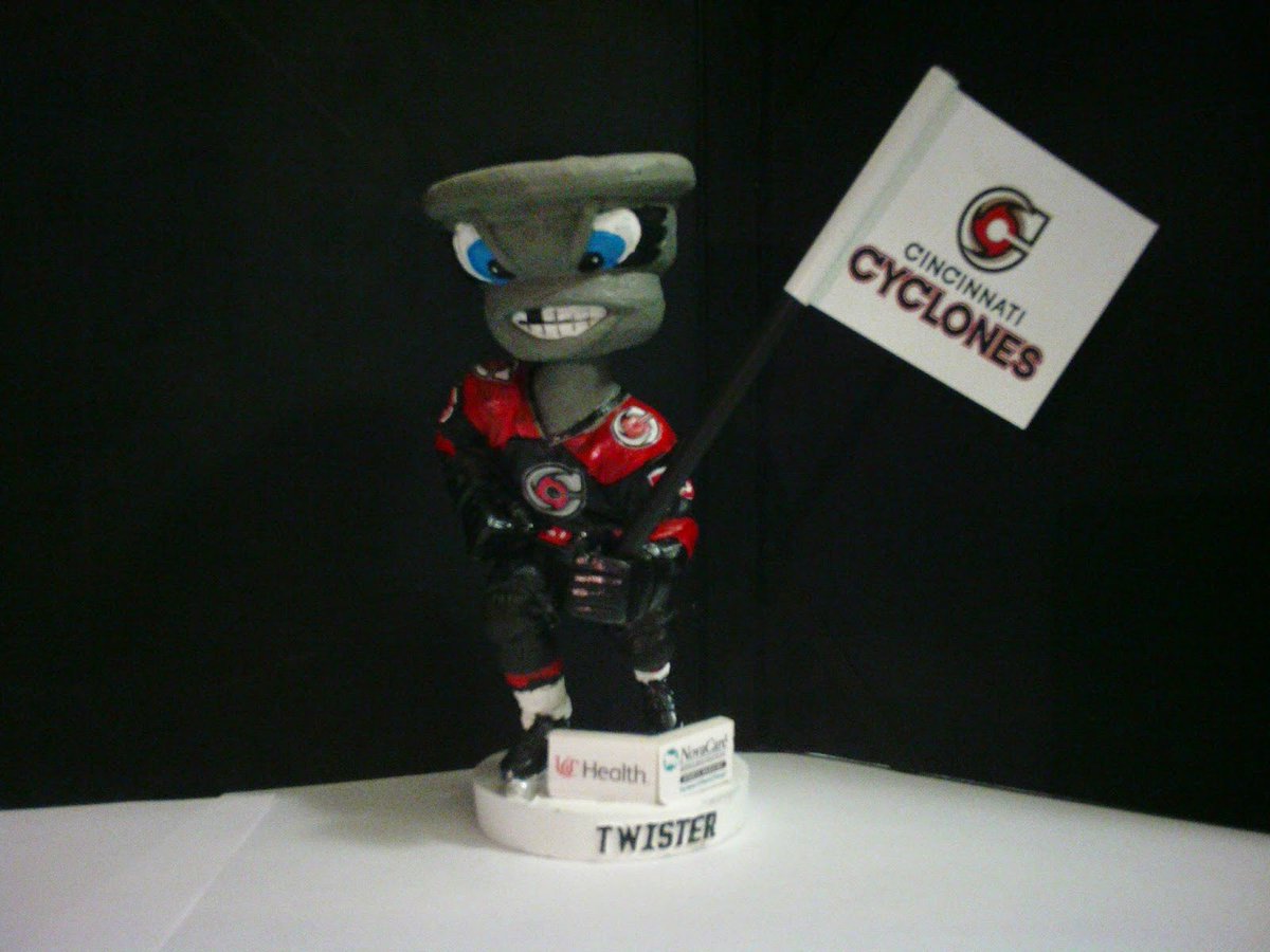 CincyFanZone's tweet photo. Happy Bobblehead Friday! The @CincyCyclones are back home this weekend with their First Face-Off! To celebrate, todayโs bobblehead is of their mascot, Twister!
#CincyCyclones #FirstFaceOff #bobblehead https://t.co/vIZV2AbPAx