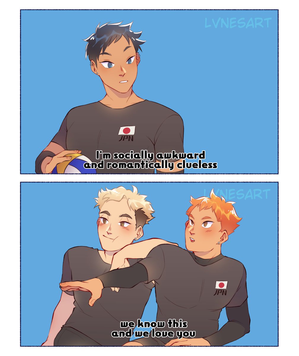 #AtskghnWeek2021 Day 5 - Teammates
I needed a small break and this was it
#atsukagehina #haikyuu 