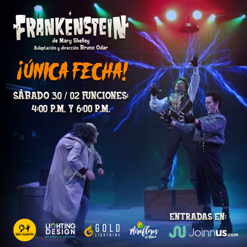 BrunoOdar's tweet photo. Los esperamos este Sรกbado 30 รNICA FECHA en el CC Ricardo Palma #FRANKENSTEIN โก๏ธ
๐ 02 FUNCIONES: 4 pm y 6 pm
๐ Entradas en @Joinnus : https://t.co/Ef8T0Zt2Uu
@DiezTalentos @culturamiraflrs #LightingDesign #Goldlighting @MuniMiraflores https://t.co/OmvvIijeSE