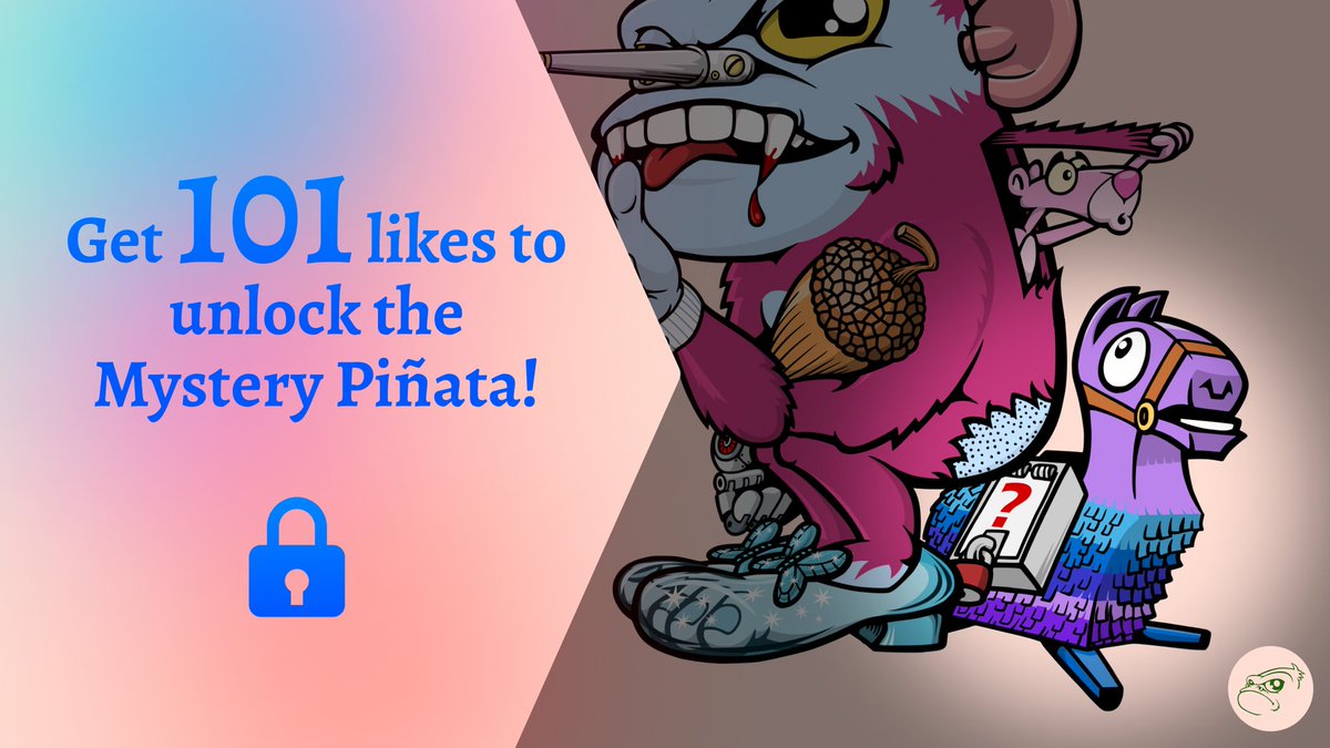 Hey #MunkyFam let's get this "Mystery Piñata" unlocked! #Goal 101 likes 💪 we know we can do it! 1 random participant will be rewarded $20 🤑

👇You must:
🔹Follow <a href="/GrumpyMunkyClub/">Grumpy Munky</a>
🔹Like ❤ &amp; Retweet 🔄
🔹Tag 3 People