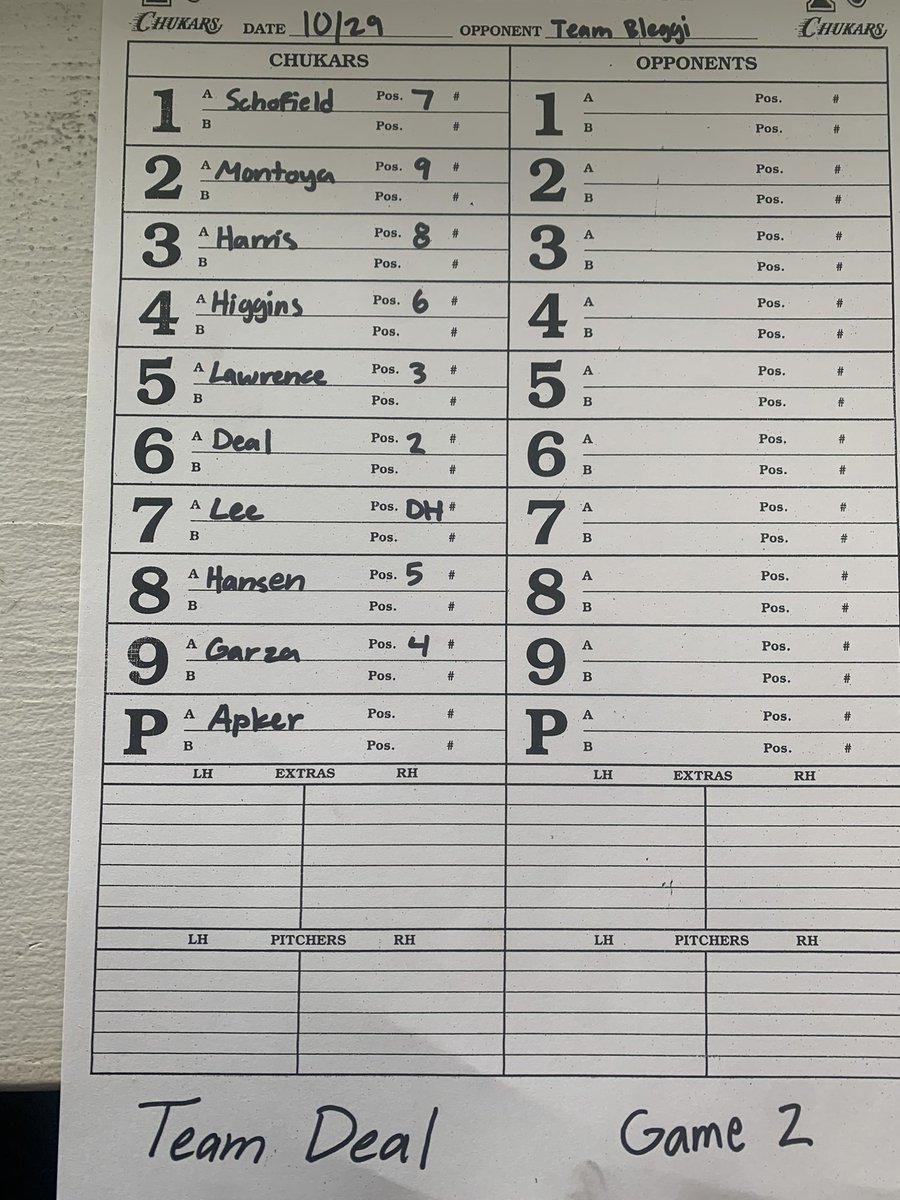 TVCC_Baseball's tweet photo. Chukar World Series Game 2 starting lineups. #TeamDeal #TeamBleggi https://t.co/PlW0H19ZKY