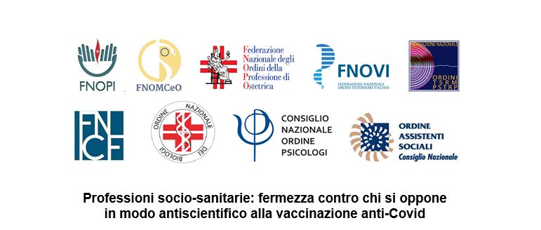 CnoasNazionale's tweet photo. Professioni #sociosanitarie unite: vaccini e scienza per la salute di tutti. Documento sottoscritto da:
 @FNInfermieri @FNOMCeO #FNOPO #FNOVI  #TSRMePSTRP @CNChimici , #ONB, @CNOPsicologi e @CnoasNazionale con oltre 1,5 milioni di iscritti https://t.co/8y24iv0VhG