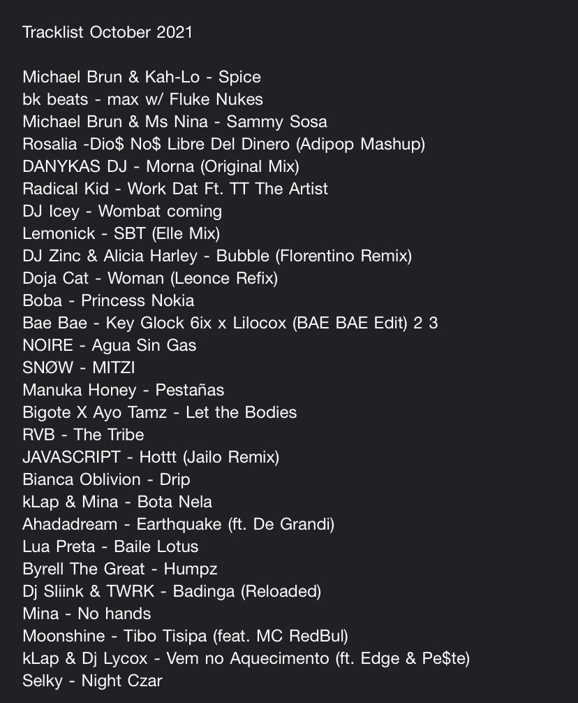 Latest show is up on soundcloud. If you’re spending Friday night in on the couch this will get you up 😶‍🌫️ soundcloud.app.goo.gl/FxUSDDB1TSBRuj…
Tracks from: <a href="/mariimals/">𝔪𝔞𝔫𝔲𝔎𝔞 𝔥𝔬𝔫𝔢𝔶</a> <a href="/Leonce/">🍉🍉🍉</a> <a href="/AyoTamzz/">google me</a> <a href="/ahadadream/">AHADADREAM</a> <a href="/DJSELKY/">DJ SELKY</a> <a href="/doubt_irl/">doubt__ 🇵🇸🇵🇸🇵🇸</a>