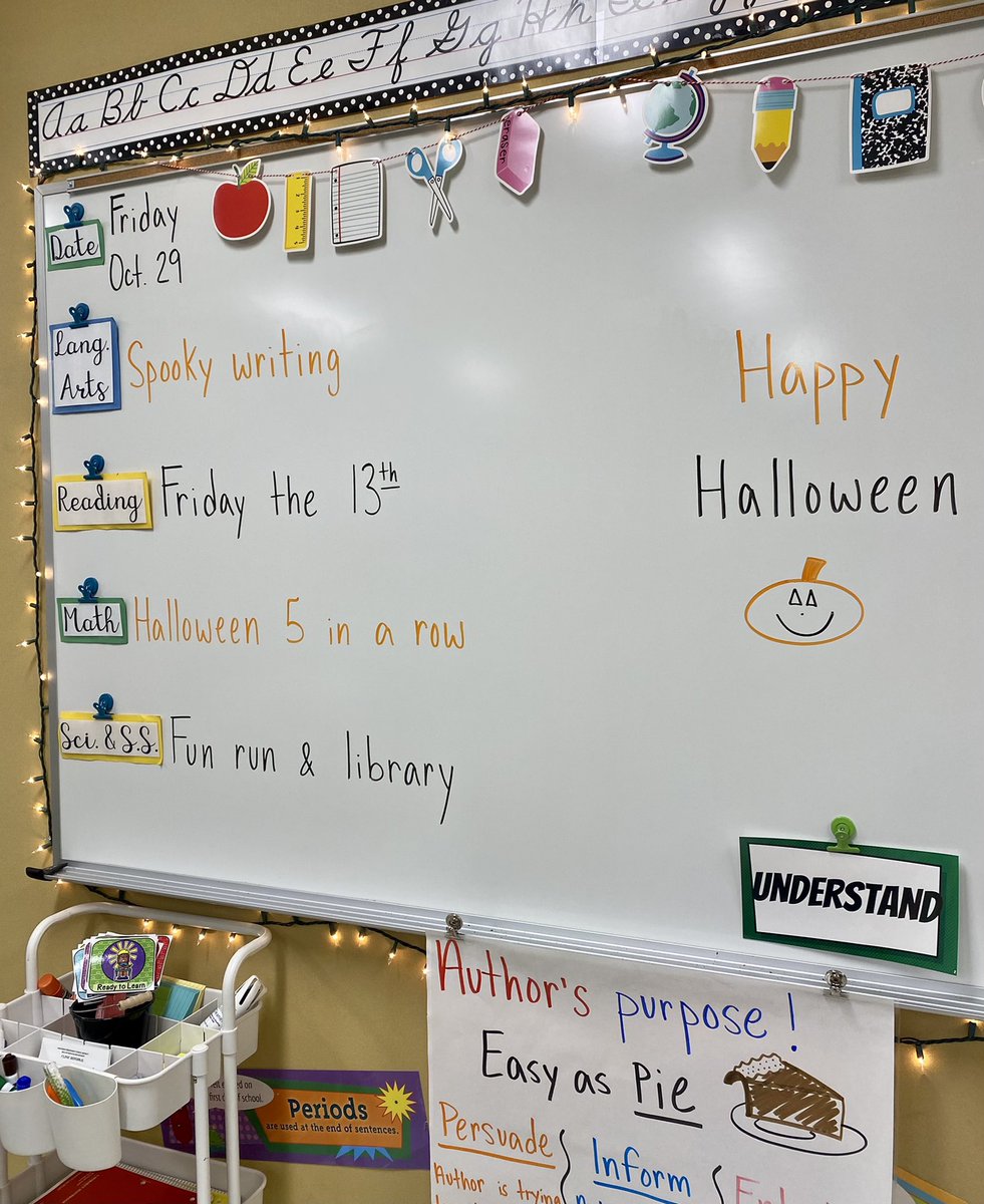MrsKill3rd's tweet photo. What a great Halloween day filled with candy, Halloween activities and sharing our spooky writing with the lights off! 🧡 #MoraLegacy #ThirdGrade https://t.co/CaDUG7QZGv