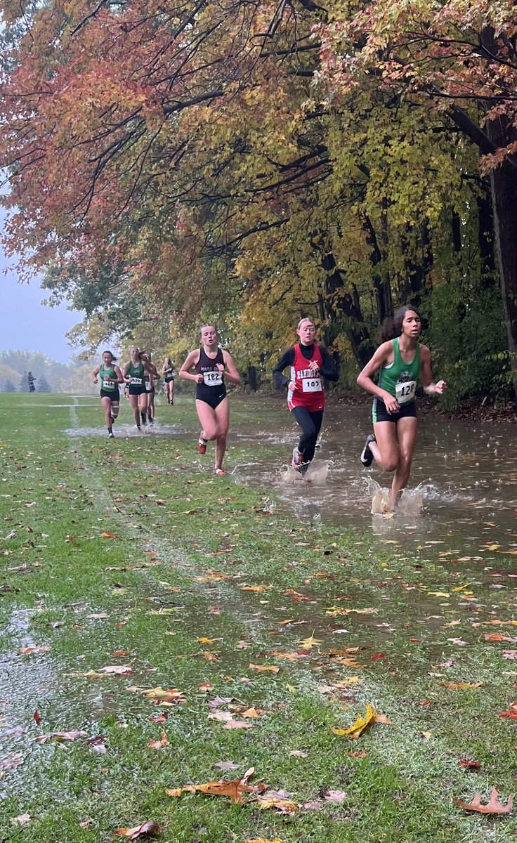 Wet and muddy conditions today. Varsity boys 9th, Varsity girls 2nd and both modified teams won!