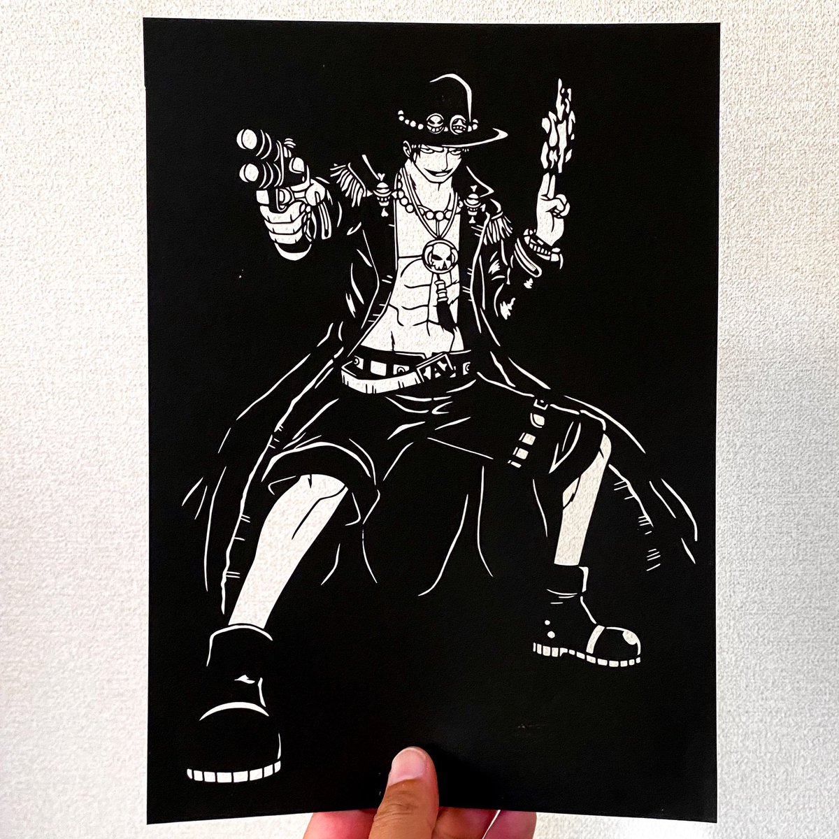 切り絵 #ワンピース #エース