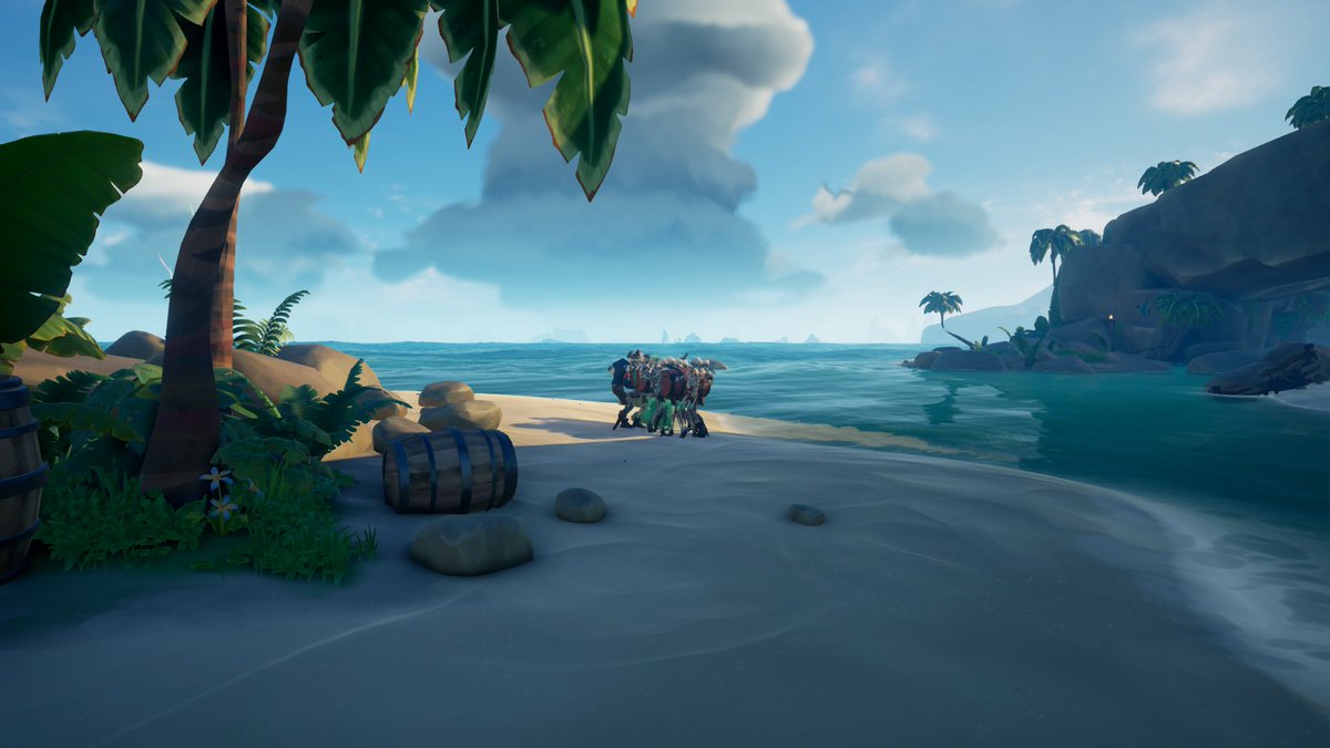 SmokeBeardTV's tweet photo. So an ancient black power skelly, a captain skelly and a phantom all walk into a bar... #sotshot #spookyscenes #SeaofThieves #bemorepirate https://t.co/mWL1zhhm36