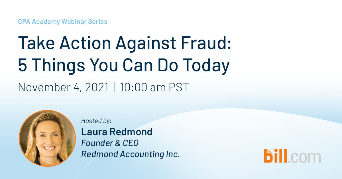 #Fraud impacts #SMBs far more than larger organizations.

The good news is, there is a solution: dynamic controls.

Join <a href="/Redmond_Laura/">Laura Redmond ☀️</a> for a discussion on proper controls that #accounting firms and small businesses can put in place to protect themselves. bit.ly/3vVzWdS