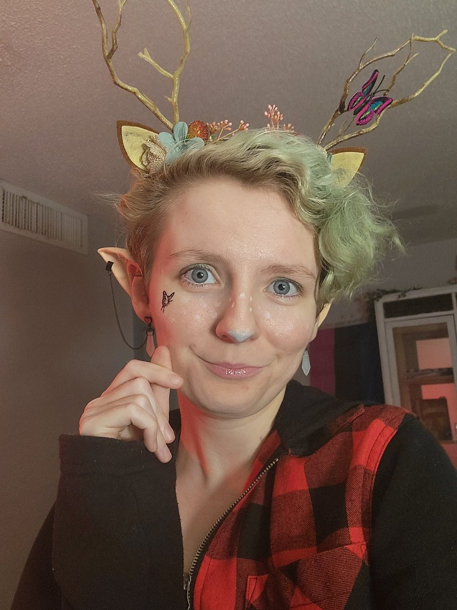 Time to get #spooky for #spookyseason on twitch with some ghost hunting! Hopefully they don't scare this #cute #faun too much! Link in bio!