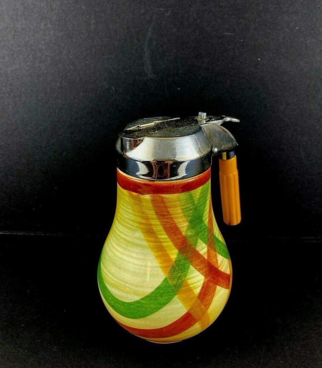 Kyliving720's tweet photo. Excited to share this item from my shop: Vintage Kilns Vernonware Homespun by Metlox Poppytail Green Syrup Dispenser #vernonware #syrupdispenser #homespunmetlox #metloxpottery #vernonwarepottery #kitchencontainers #kentuckyliving https://t.co/x4vDoMDUeY https://t.co/fOVRXYM6vT