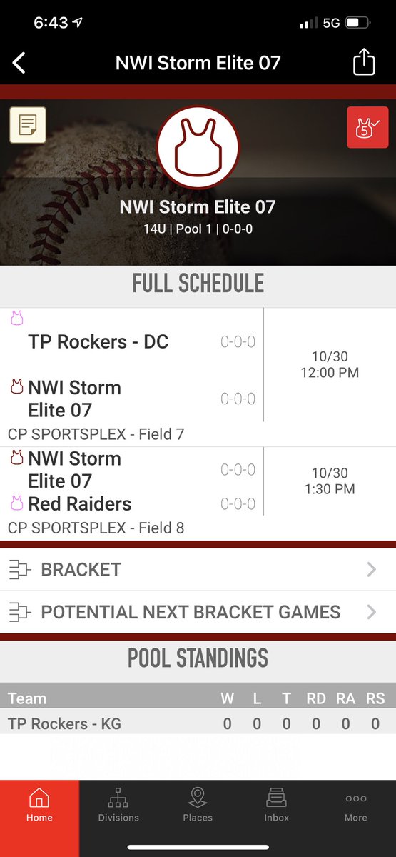 Schedule for Saturday at Crown Point Legacy Fields