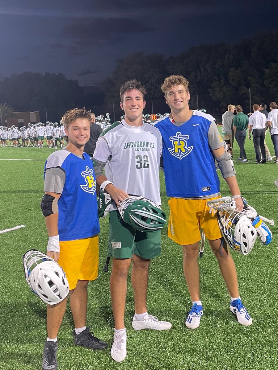3 of our 2021s competing in Florida tonight <a href="/Thomas1Garvin/">Thomas Garvin</a> and <a href="/BWexelblatt/">Brett Wexelblatt</a> for Rollins and <a href="/charlie_dige/">Charlie DiGennaro</a> for <a href="/JAX_MLAX/">Jacksonville Men's Lacrosse 🥍</a>   Nice job fellas!!!!! #makehesdlines <a href="/CinDayLAX/">CinDayLAX</a> <a href="/LaxLocy/">Lax Locy</a>