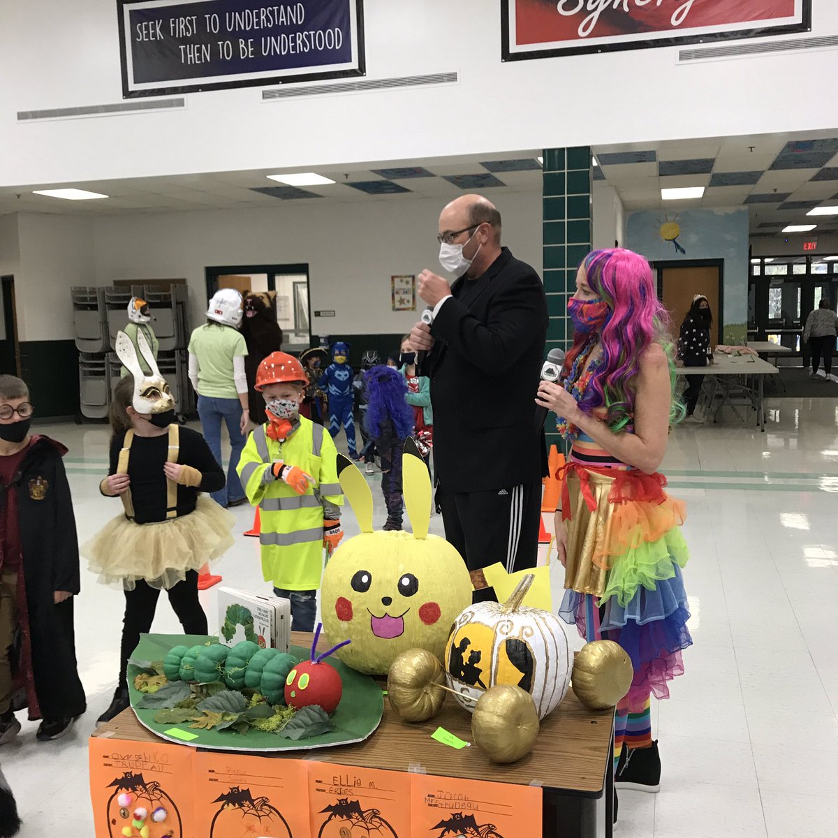 lynnszabo's tweet photo. The first live stream and the first indoor Halloween parade @AHSD25Westgate Great to work with @Mr_DCPeterson behind the scenes! #wgleads https://t.co/XstOJAVHPx