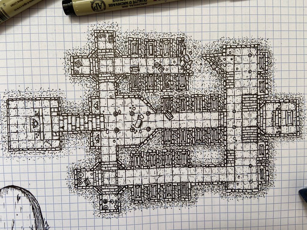 theherosvault's tweet photo. I decided that it has been a while since I did a hand drawing of a map. Here’s a crypt that I finished for Halloween.
.
.
#handdrawn #handdrawnmap #righteousroninmaps #cartography #dnd #5e #dungeonsanddragons #dungeonsanddragons5e #dndmap #dnd5e #InkDrawing #cryptmap #Halloween https://t.co/vONUfbcvTY