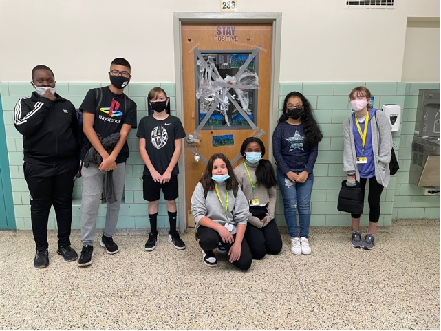 bmchsd's tweet photo. Ms. Gray’s &amp; Mrs. Bonvicin’s Skills classes at Grand Avenue participated in Halloween Decorating Door Wars. Each team brainstormed a theme using only 5 supplies and developed a sketch. The purpose was to excite the students with collaborative creativity &amp; spirited competition. https://t.co/3yieJZLw0j