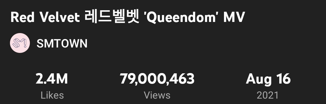 RVlangSakalam's tweet photo. Queendom is 79M nowπ₯° let's all continue to stream! Don't forget that our goal is to give them another hundred million views. Fighting, strong Livies!
#RedVelvet #StreamQueendom @RVsmtown https://t.co/mhRt4DfsNj