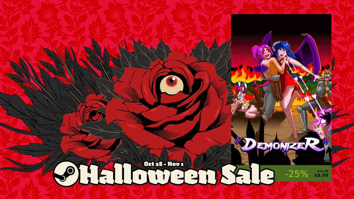 IoriBranford's tweet photo. Halloween & 1st Birthday sale!
25% off Demonizer:
itch https://t.co/NCBrM44Fje
Steam https://t.co/luGU1HfJTc
#shmup #indiegame #SteamHalloweenSale https://t.co/dDE1S1jl9F