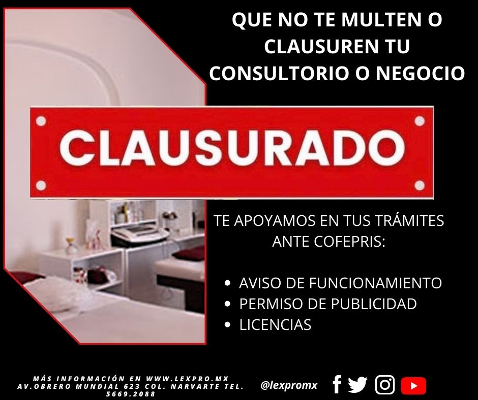 lexpromx's tweet photo. Ya sea que tengas consultorio, spa, clínica, estética o restaurante es importante que cumplas con la normatividad en regulación sanitaria y evites sanciones de COFEPRIS #lexpromx #ServiciosLegales #COFEPRIS #clinicaestetica #clinicaodontologica #clinicadental #multascofepris https://t.co/KFstXzz17v