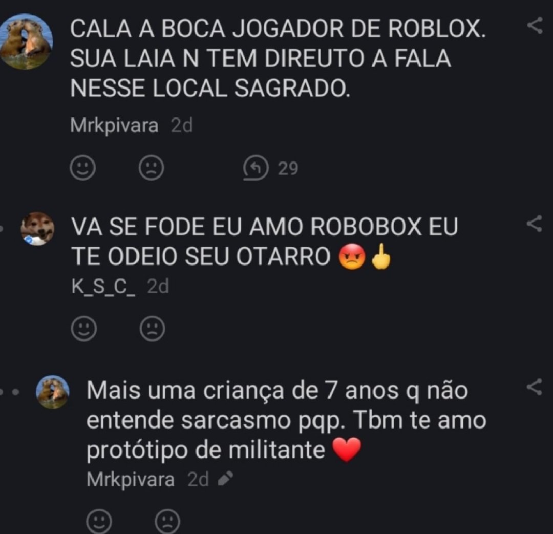 shitpostagemm's tweet photo. Jogador de Roblox bravo pq não entendeu a ironia kkkkkk https://t.co/BTCj3Skaw4