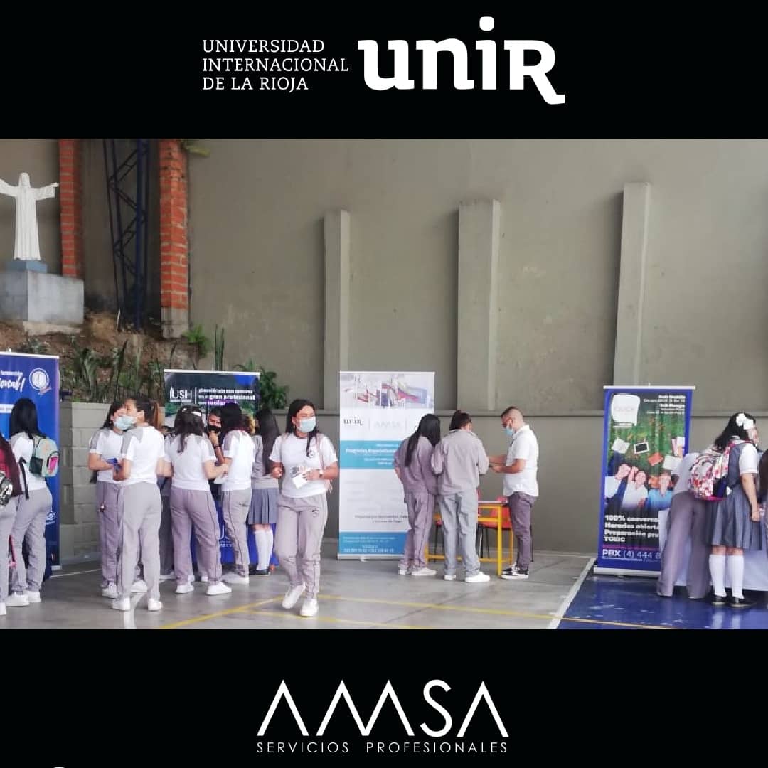 amsacsu's tweet photo. Presentes en la Feria Universitaria de la Institución Educativa Jesus María del Rosal dando a conocer los pregrados de la Universidad Internacional de la Rioja.

#feriauniversitaria  #pregrado #medellin #fundacionuniversitaria  #unir #virtual #medellincolombia💛💙❤️  #educación https://t.co/fM3zJ24nAI