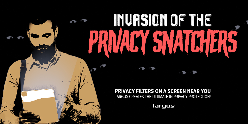 Targus's tweet photo. Have a spooktacular weekend but watch out for lurking eyes!

#targus #privacyfilters #spooky https://t.co/NfxoK0DDSr