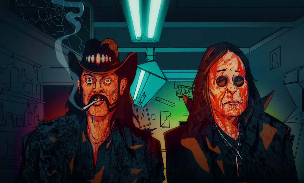 RollingStoneMX's tweet photo. Ozzy Osbourne (@OzzyOsbourne) y #LemmyKilmister se meten en problemas como en los viejos tiempos en el nuevo video de ‘Hellraiser’. Míralo aquí. ⬇️. #Hellraiser 
https://t.co/ezdBUbMe8u https://t.co/qhMSokhrPj