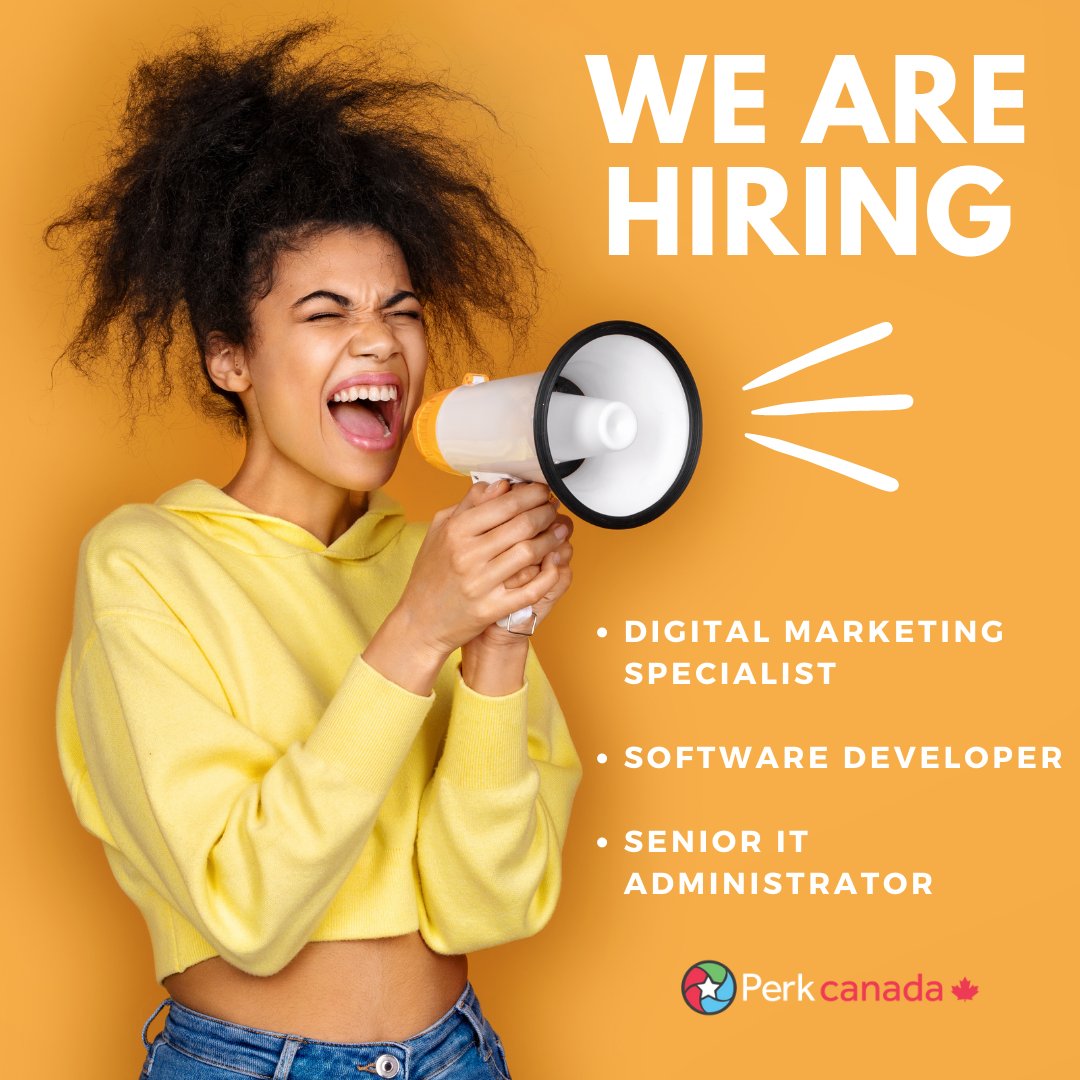 📣 WE ARE HIRING! We currently have three open positions on our website:
• Digital Marketing Specialist
• Software Developer
• Senior IT Administrator

Interested? Check out the postings and apply: perkcanada.com/working-here/ #nowhiring #workintech