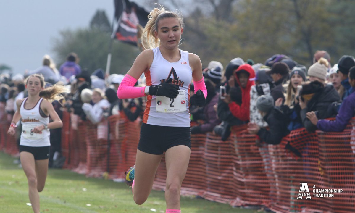 AmesAthletics's tweet photo. A couple 🗒️ and 📸 from today's 4A races 👇

• Claire Helmers is the first Ames freshman girl in the top 10 since Kersten Thorgaard's fifth-place finish in 2003
• Sophomore Charlie Bennett finishes 84th individually in the boys race
 
#AChampionshipTradition https://t.co/SgdczP0Xdh