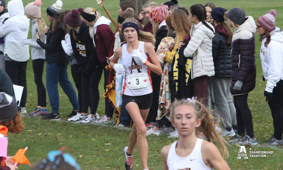 AmesAthletics's tweet photo. A couple 🗒️ and 📸 from today's 4A races 👇

• Claire Helmers is the first Ames freshman girl in the top 10 since Kersten Thorgaard's fifth-place finish in 2003
• Sophomore Charlie Bennett finishes 84th individually in the boys race
 
#AChampionshipTradition https://t.co/SgdczP0Xdh