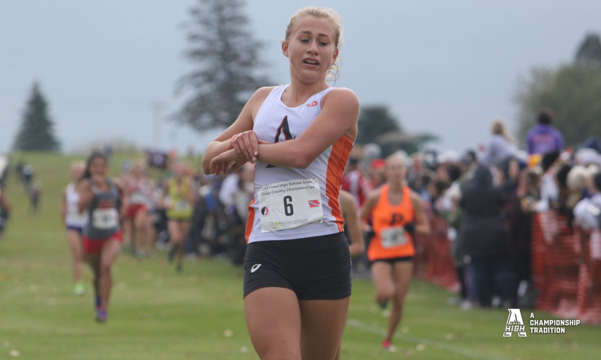 AmesAthletics's tweet photo. A couple 🗒️ and 📸 from today's 4A races 👇

• Claire Helmers is the first Ames freshman girl in the top 10 since Kersten Thorgaard's fifth-place finish in 2003
• Sophomore Charlie Bennett finishes 84th individually in the boys race
 
#AChampionshipTradition https://t.co/SgdczP0Xdh