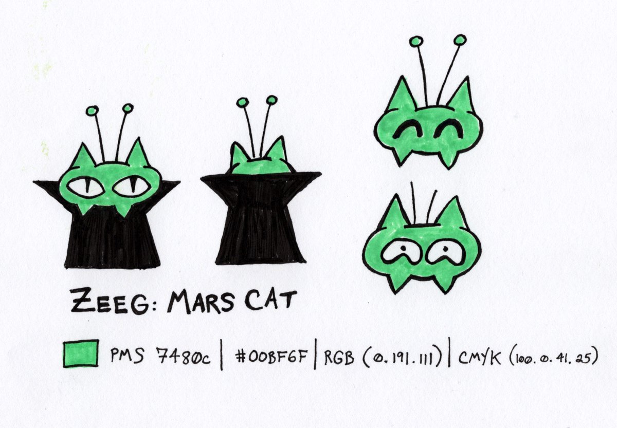 ItsgabboGabe's tweet photo. I've got something in the works involving Zeeg. Here's a sketch I sent as reference.
#Gabolical #ItsgabboGabe #Itsgabbo #GabeEly #Gabe #ZeegMarsCat #Zeeg #MarsCat #Cat #Martian #Mars #characterinfo #productdesign #charactersketch #conceptsketch #characterstats #GreenCat https://t.co/ZUwXfpmdRP