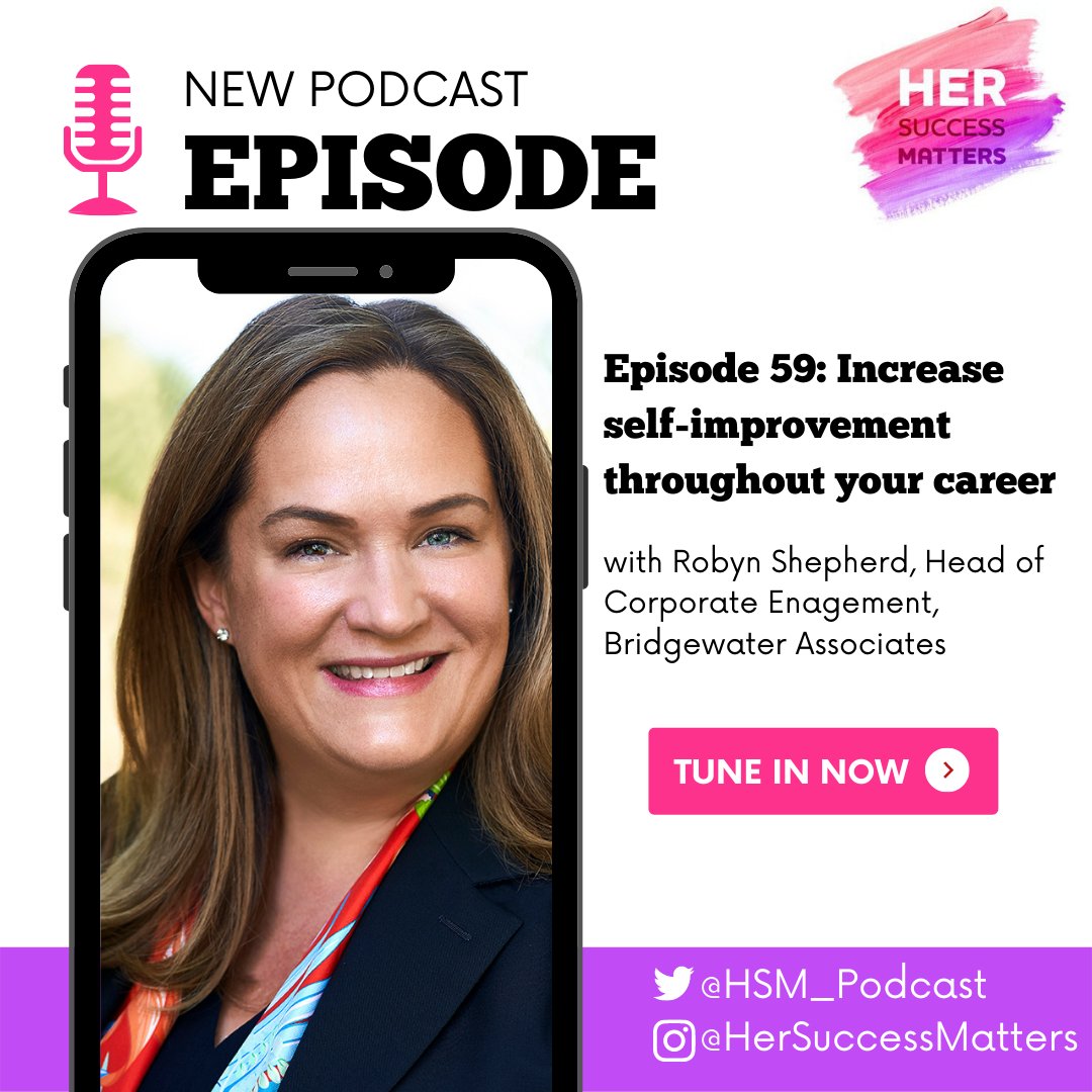 HSM_Podcast's tweet photo. NEW EPISODE 🚨 Tune in to Episode 59 of #HerSuccessMatters! https://t.co/KeCxrbyKnW

@Christineashaw speaks with Robyn Shepherd of @bridgewater on her journey to success as she continues to build communities for the advancement of women in financial services. #INPodcasts https://t.co/h5Yvm4tWrw
