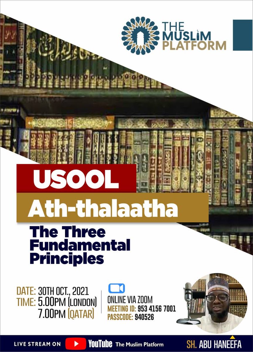DawahTmp's tweet photo. Tomorrow we continue with 
"The Muslim creed series' -
Usool ath-thalaatha with shaykh abu Haneefah. 

Note time change to 5pm BST London https://t.co/G9C6xMyFhy