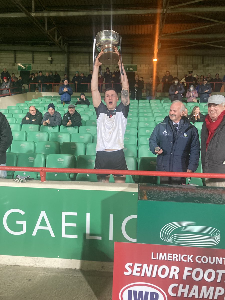 Congratulations to Newcastlewest Irish Wire Products Limerick Senior Football Champions 2021. Captain Iain Corbett lifts the Fr Casey Memorial Cup