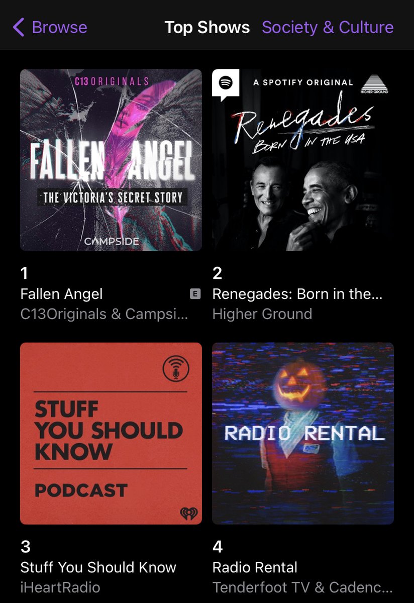 C13Originals's tweet photo. Fallen Angel, our podcast about Les Wexner, Jeffrey Epstein, and Victoria’s Secret’s many secrets, is #1 in Society &amp; Culture on @ApplePodcasts! 

You can listen to the first four episodes here: https://t.co/nCo2zdAoRy https://t.co/8todgVlQsr
