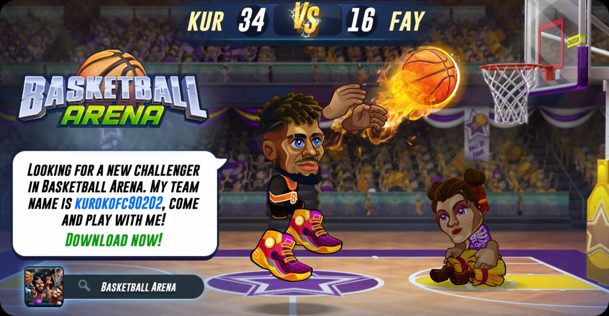 RotimiO10's tweet photo. Looking for a new challenger in Basketball Arena. My team name is kurokofc90202, come and play with me! Download now! https://t.co/g0E0EMlt7O #basketballarena @basket_arena https://t.co/OO2oZr68G5