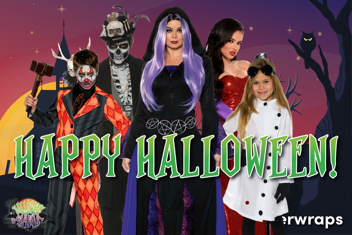 Underwrapsco's tweet photo. HAPPY HALLOWEEN from our family to yours! Let us know what you’re dressing up as today in the comments and have a fun and safe time celebrating!

#halloween #costumesaccessories #costumes #halloweencostume #HalloweenCostumeIdeas #spookyseason #costumedesign https://t.co/w5hjRr9VBD