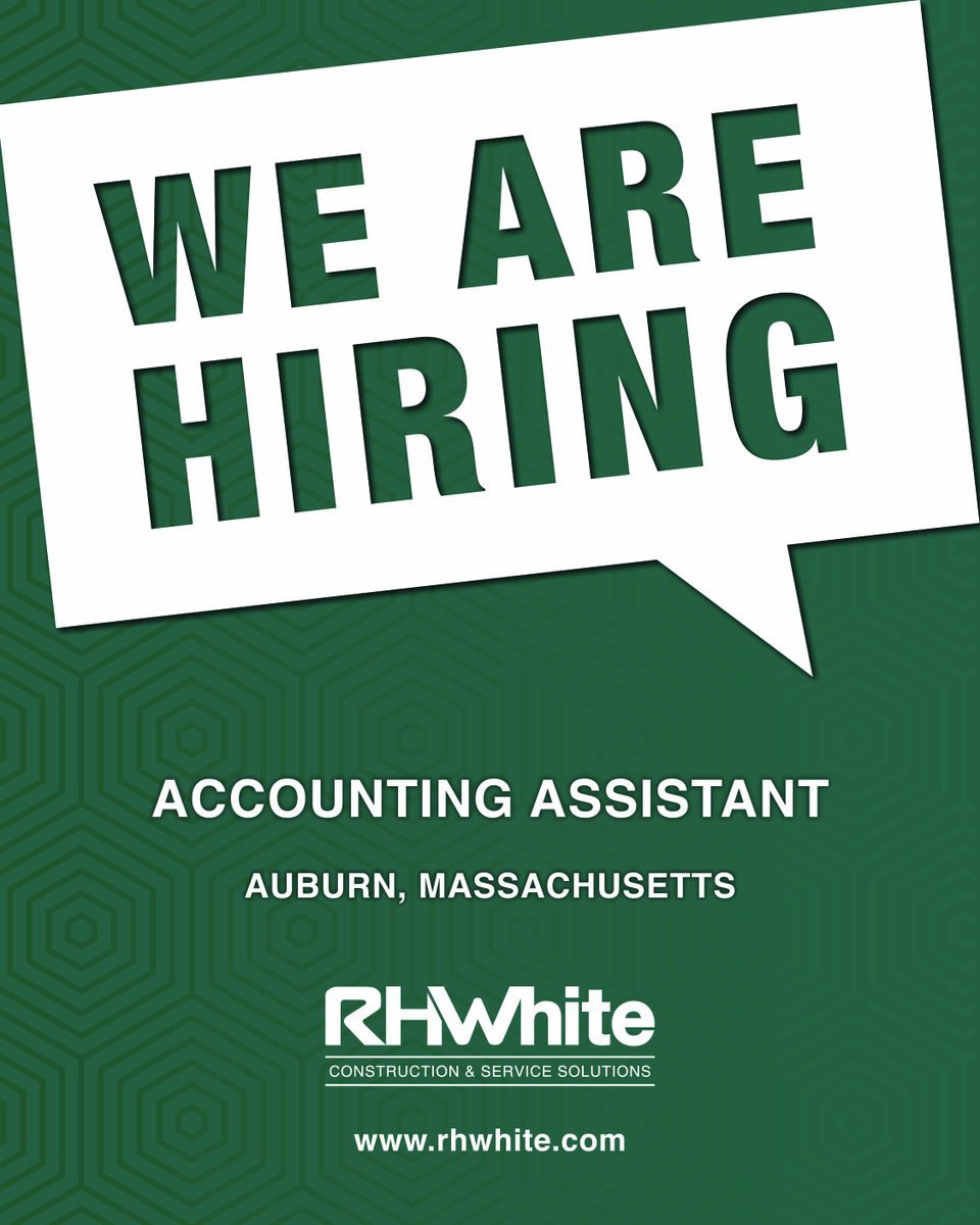 rhwhiteco's tweet image. We are hiring! Accounting Assistant - #joinourteam
ow.ly/Plfm50GAwFo