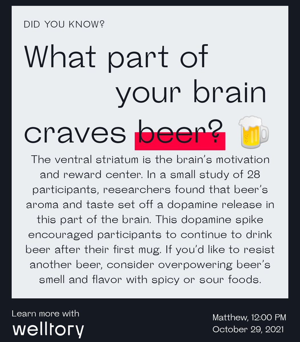 Blame it on your ventral striatum for your beer cravings. Beer is less enticing when your mouth is burning from spicy food. #beertips