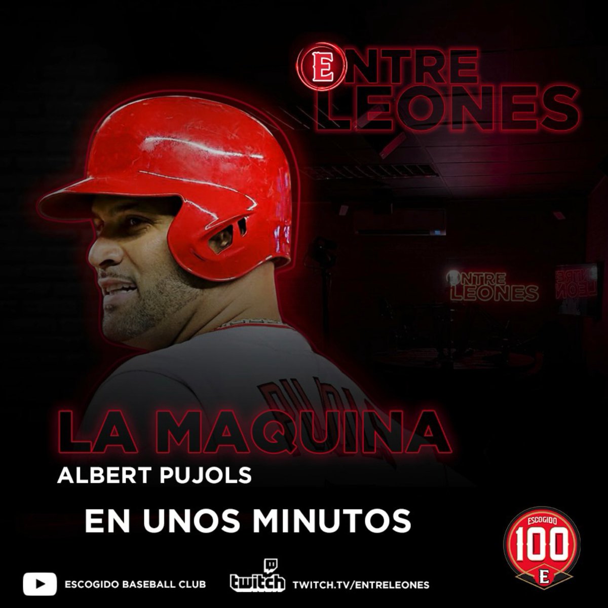 ¡Pronto! A las 5:30 PM conoce las primeras palabras de Albert Pujols con nuestro equipo. 🦁🔥 twitch.tv/entreleones