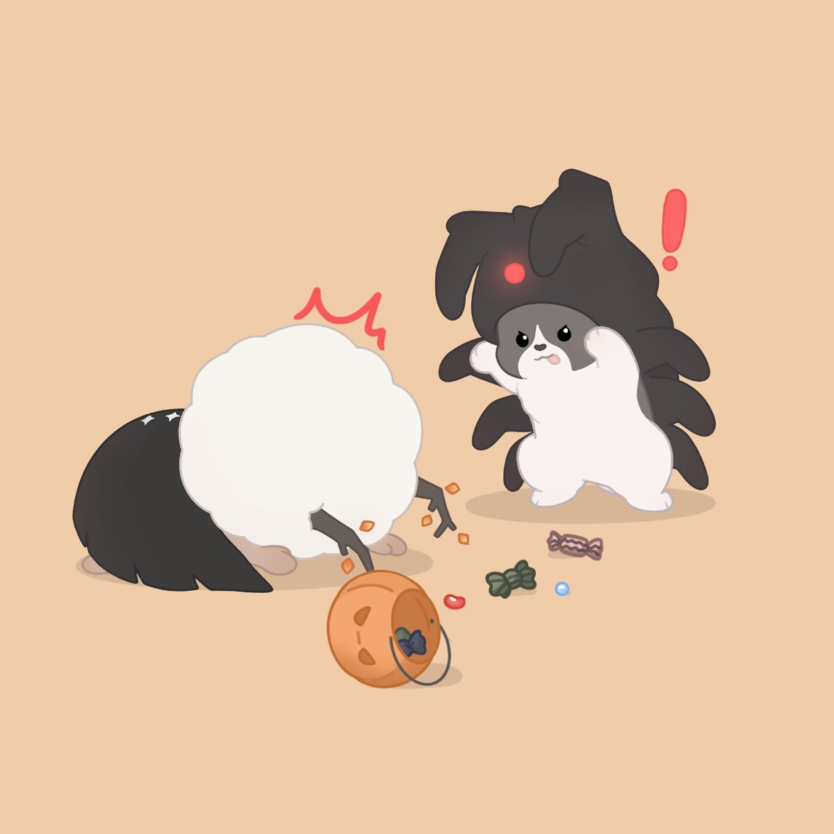 thatskyshop's tweet photo. 🐶: "Boo! Are you afraid of the Dark Dragon?" 

Little Oreo wishes everyone a spooky and fun weekend! 🎃👻

#thatskyshop https://t.co/ogmMBy75Qi