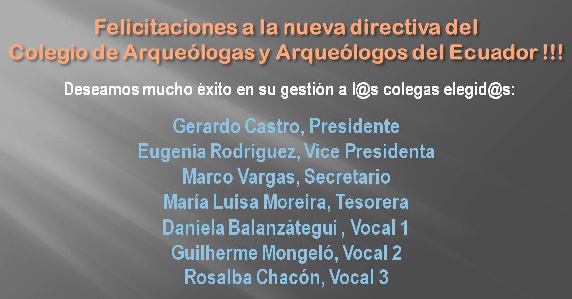 ARQUEÓLOGAS Y ARQUEÓLOGOS DEL ECUADOR (@arqueologase) on Twitter photo 